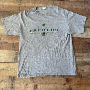 Vintage Green Bay Packers Gray Crewneck TShirt Mens Sz XL NFL Sportswear Cotton